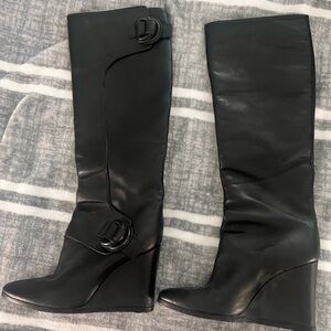 Balenciaga Black Wedge Boots